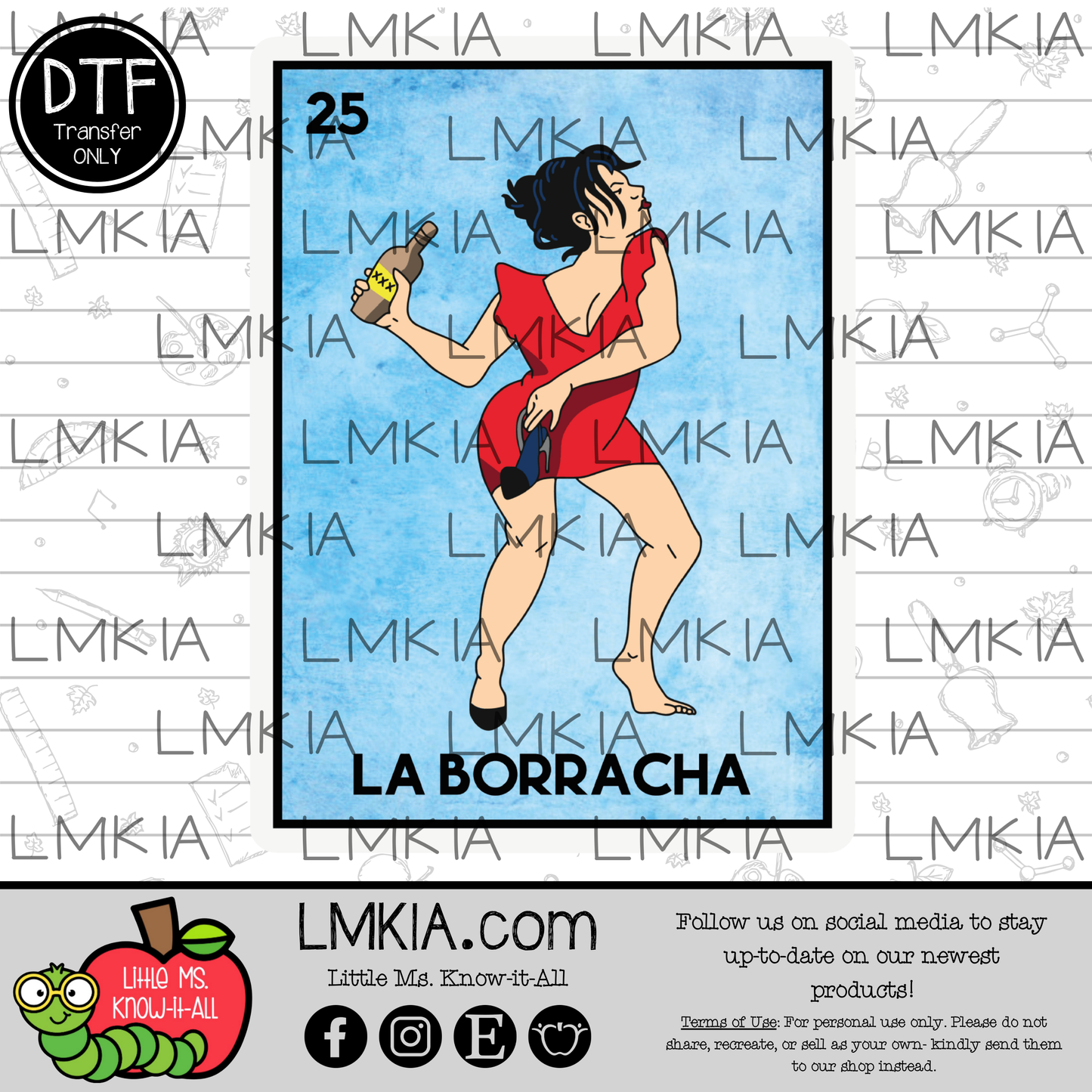 La Borracha Loteria DTF Transfer