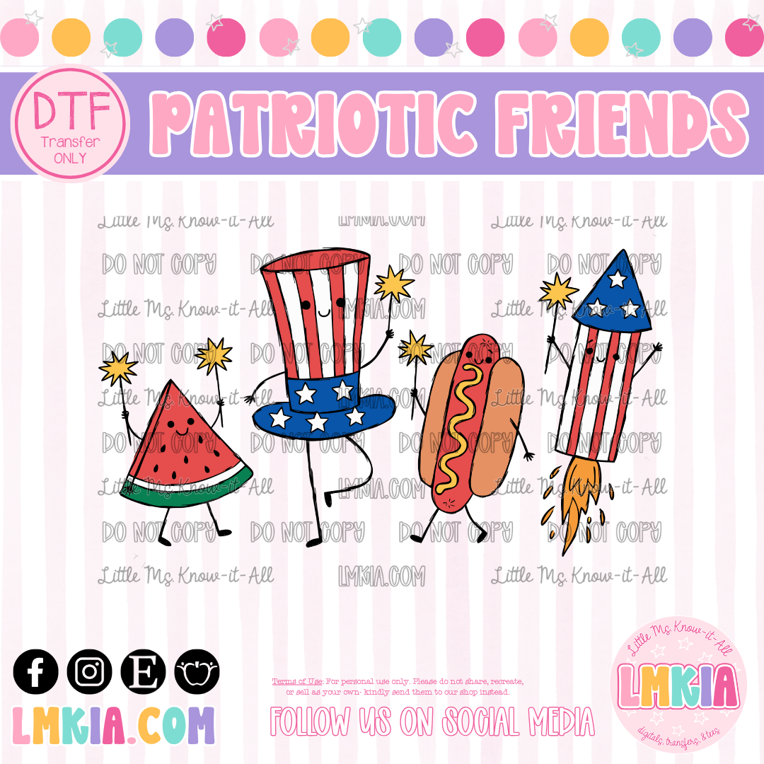 Patriotic Friends DTF Transfer