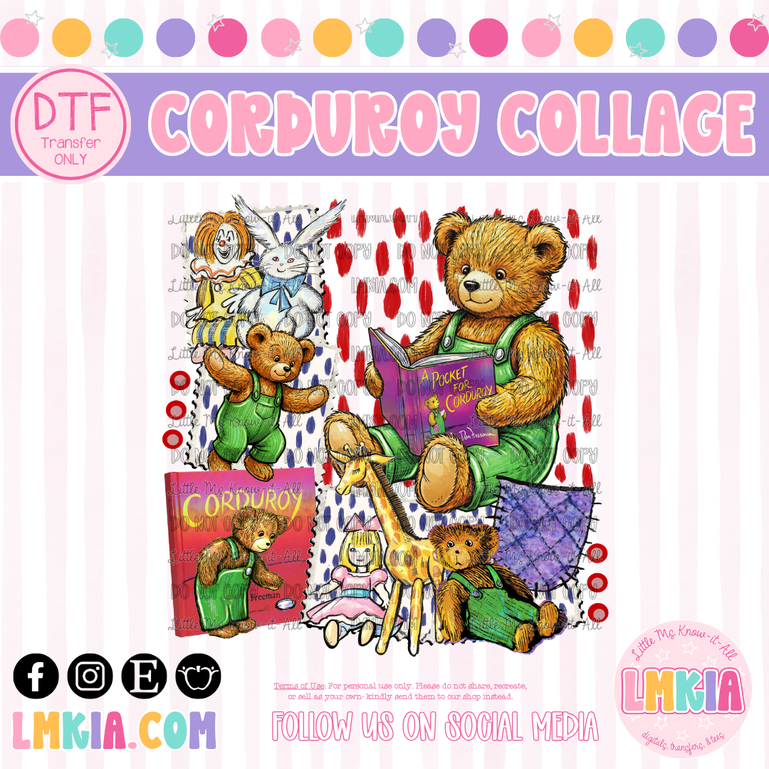 Bear Collage DTF Transfer