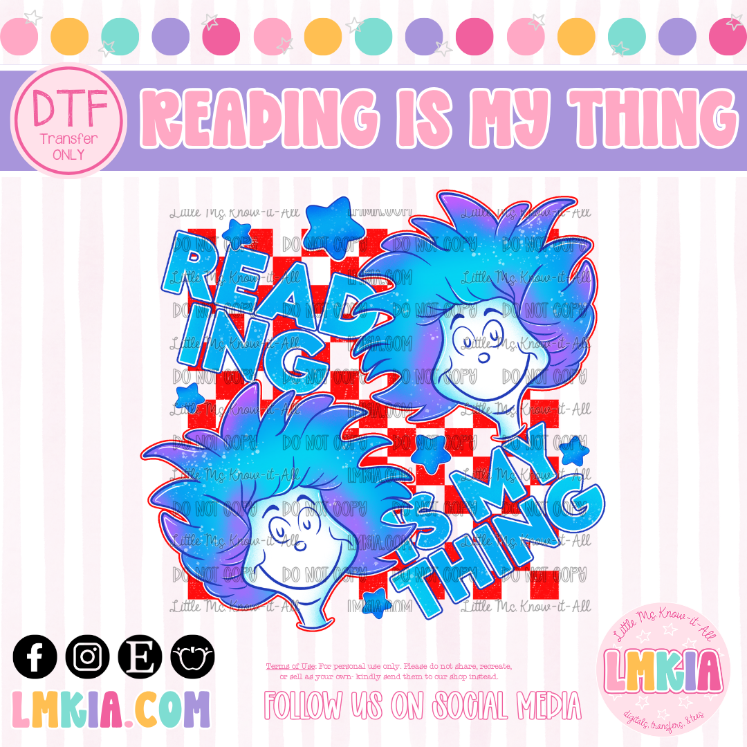 Reading Is My Thing DTF Transfer