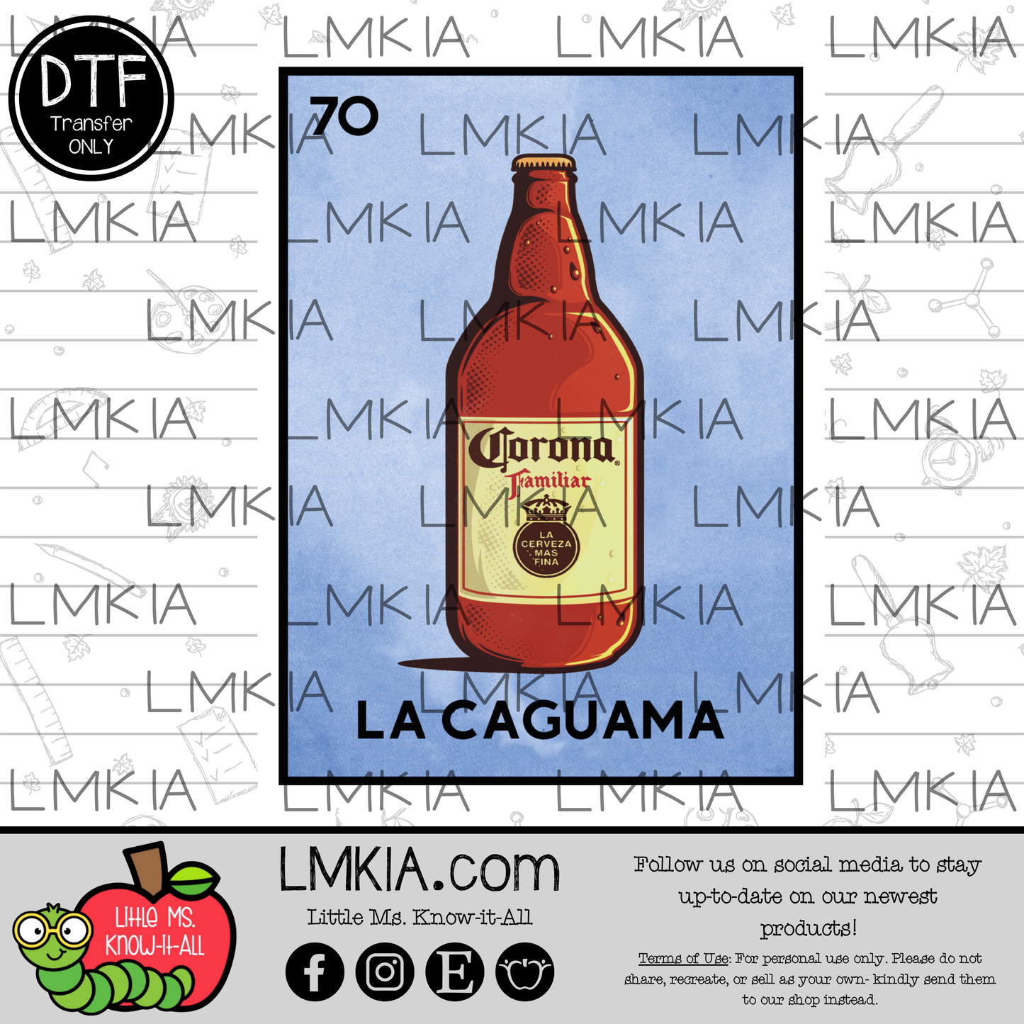 La Caguama Loteria DTF Transfer