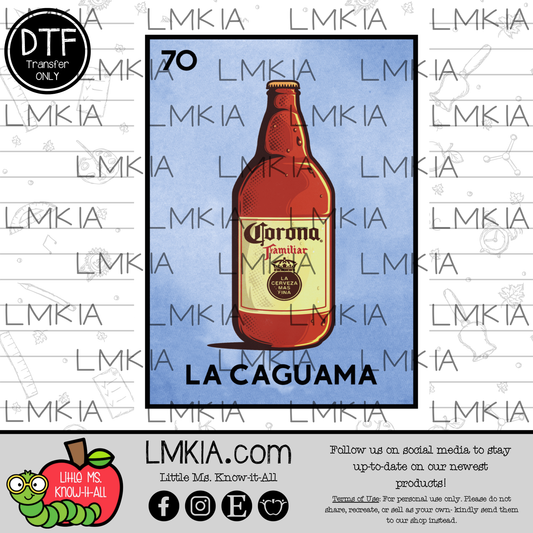 La Caguama Loteria DTF Transfer