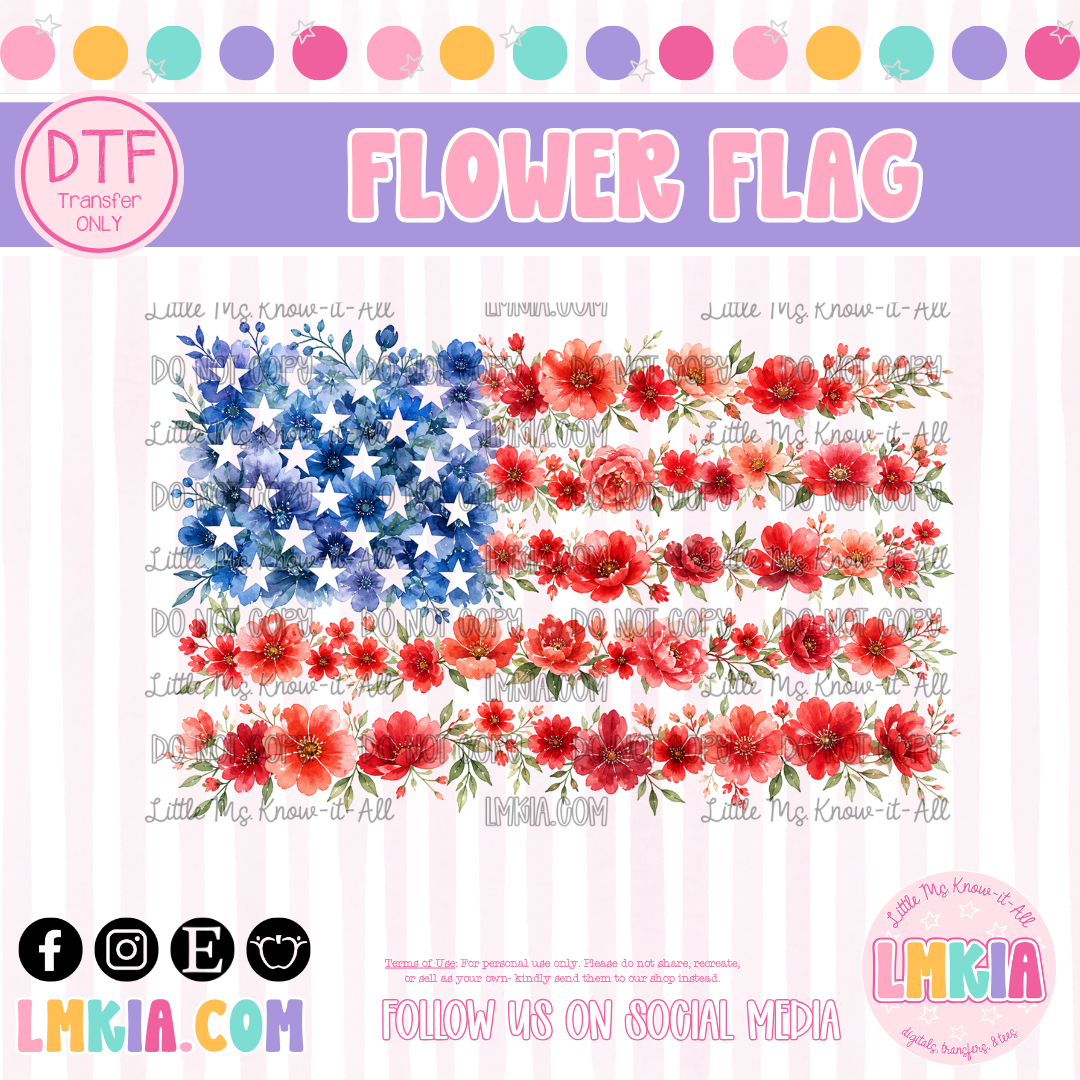 Flower Flag DTF Transfer