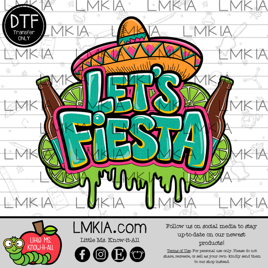 Let's Fiesta Floral Sombrero DTF Transfer
