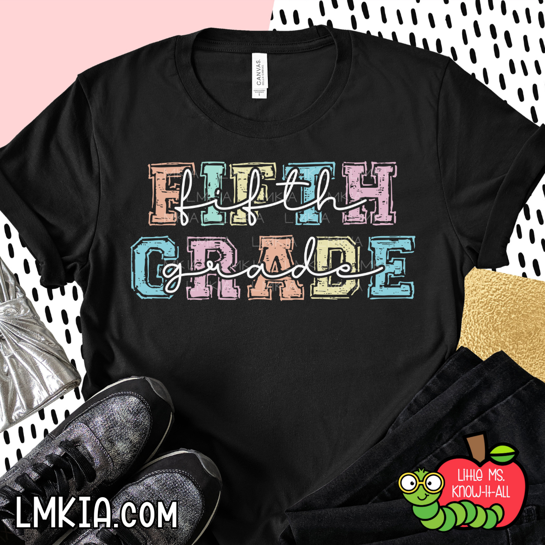 Chalk Distressed Grade Level Teacher Shirts