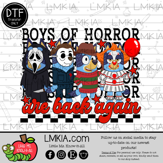 Boys of Horror DTF Transfer