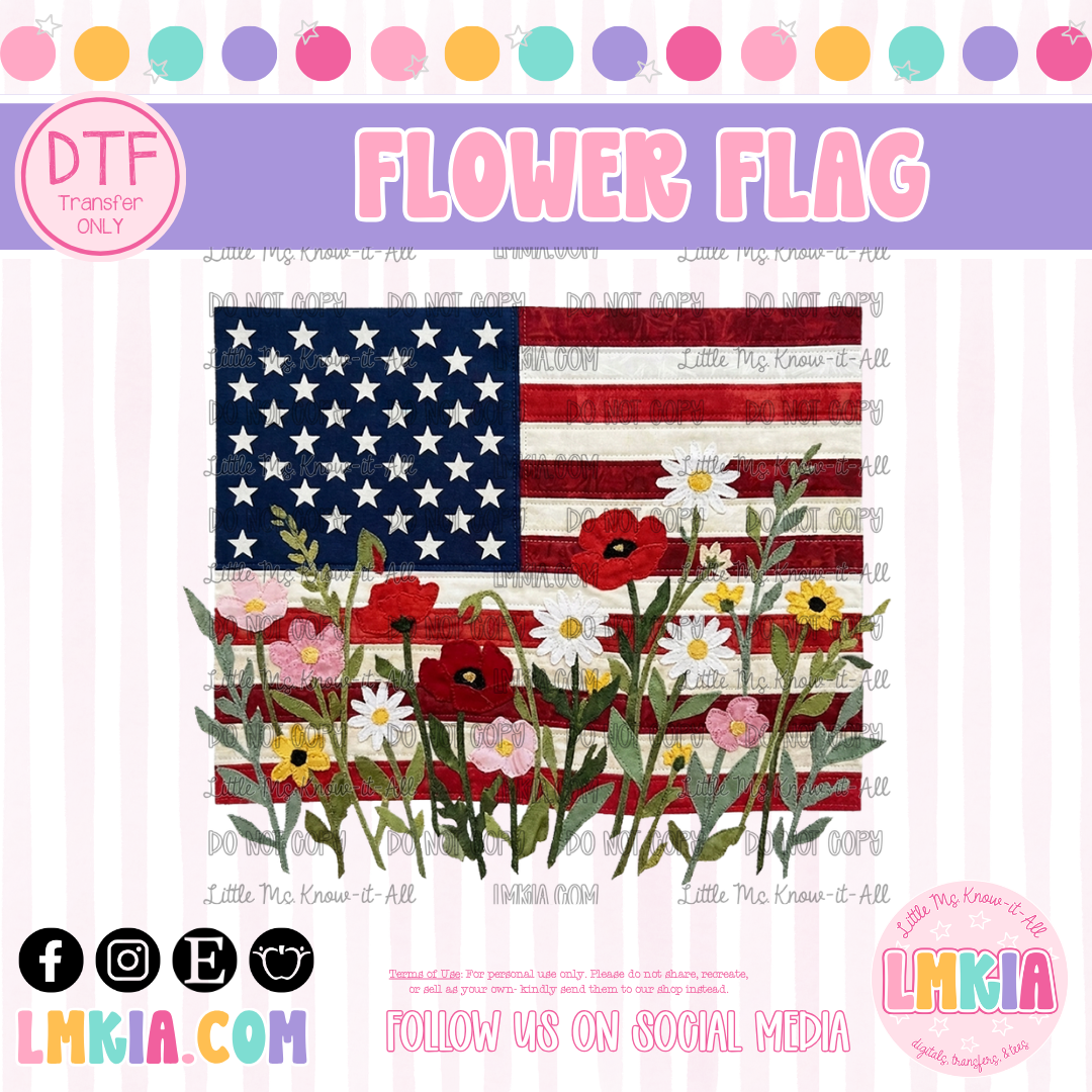 Flower Flag DTF Transfer