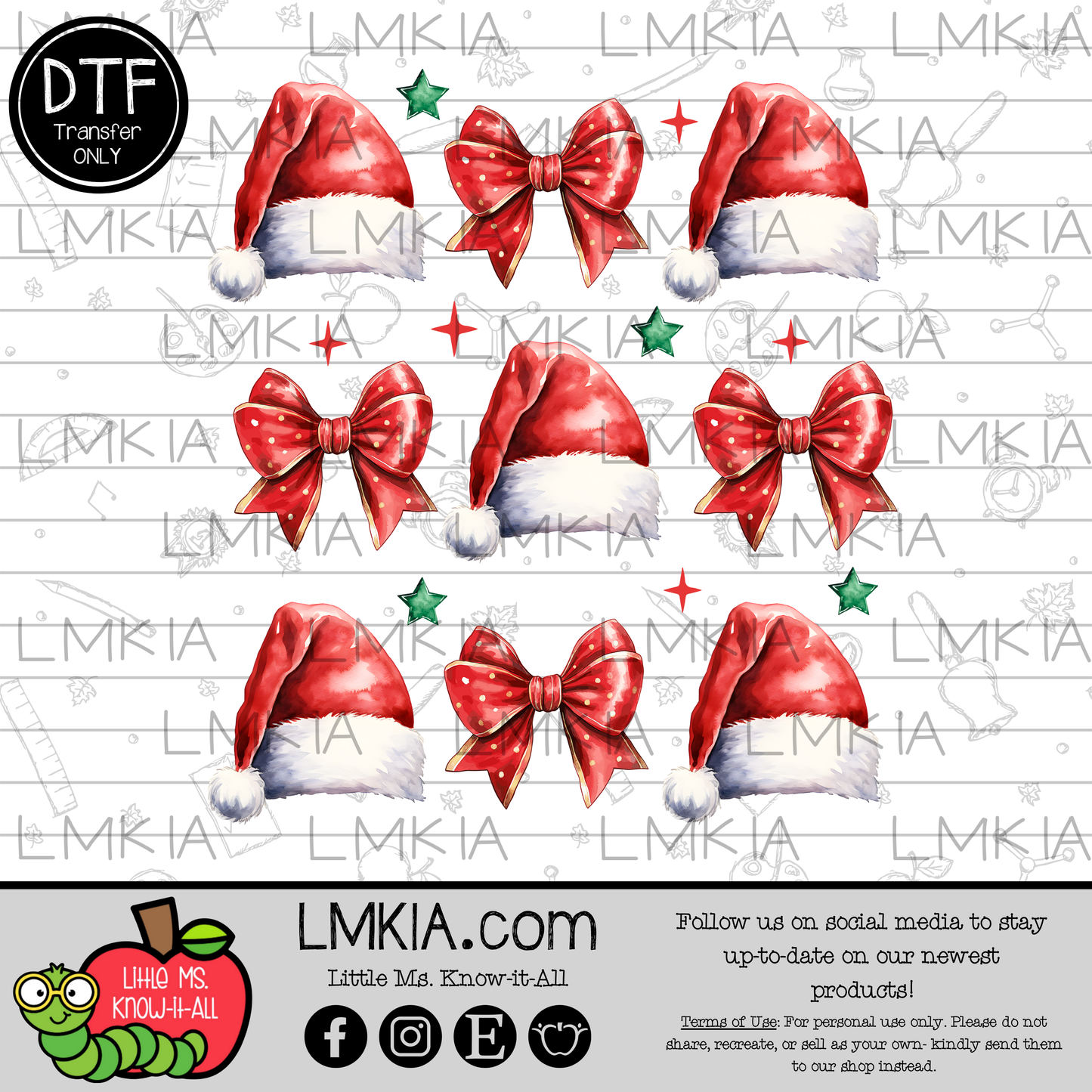 Coquette Santa Hats DTF Transfer