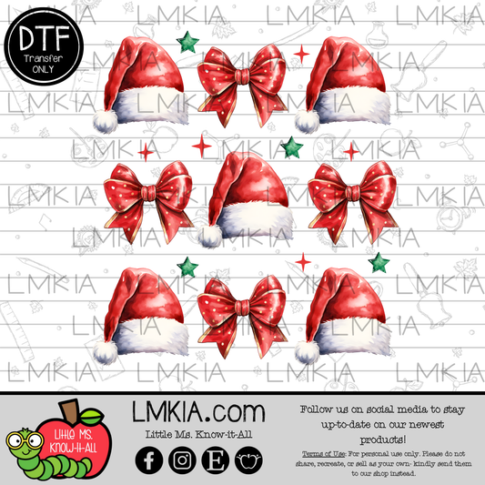 Coquette Santa Hats DTF Transfer
