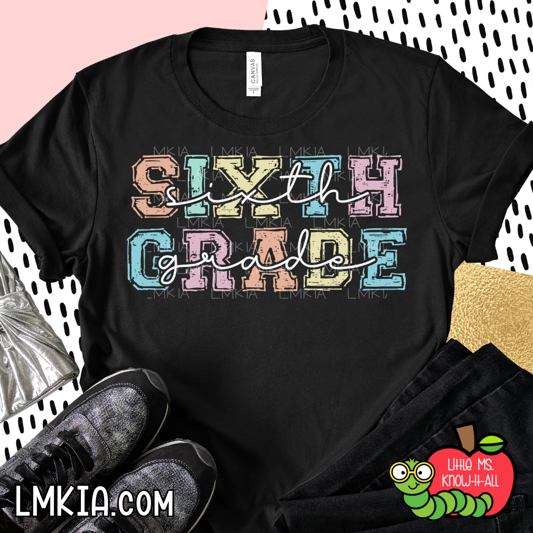 Chalk Distressed Grade Level Teacher Shirts