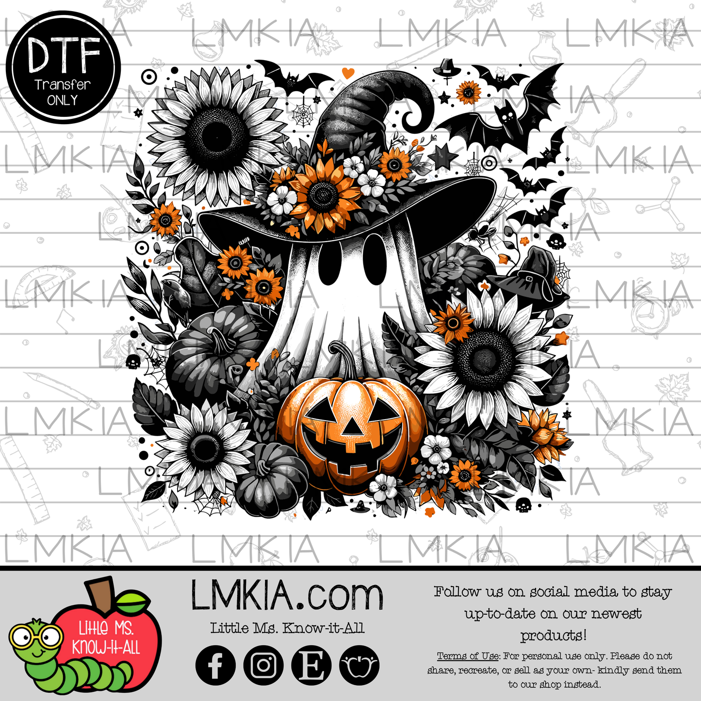 Floral Ghost DTF Transfer