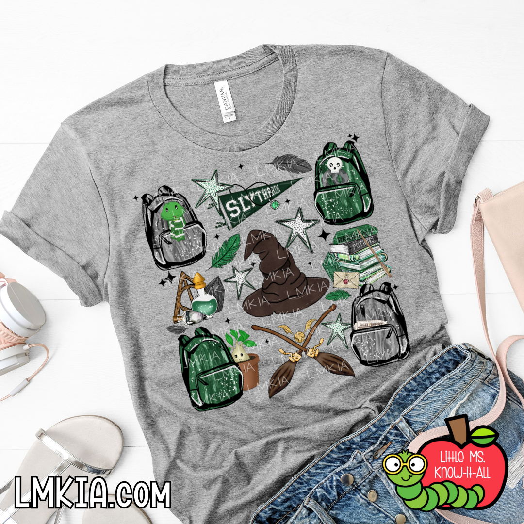 Green Snake Coquette School T-Shirt