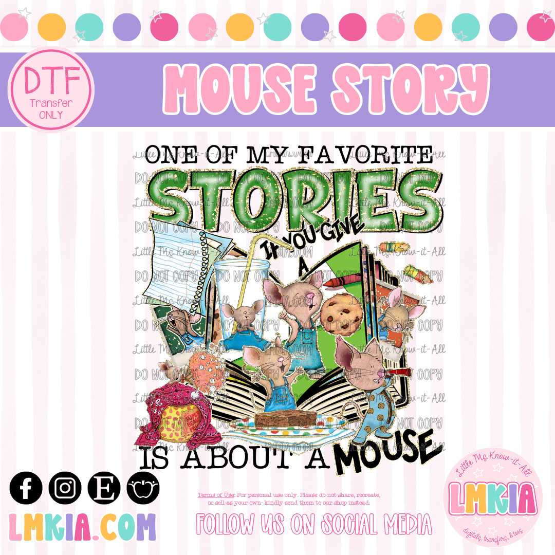 Mouse Story DTF Transfer