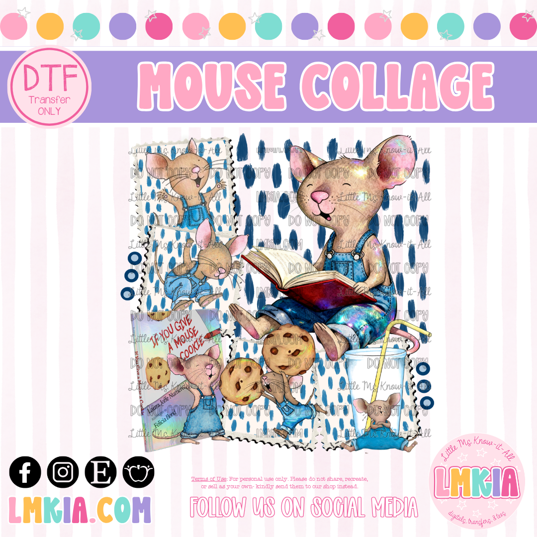 Mouse Collage DTF Transfer