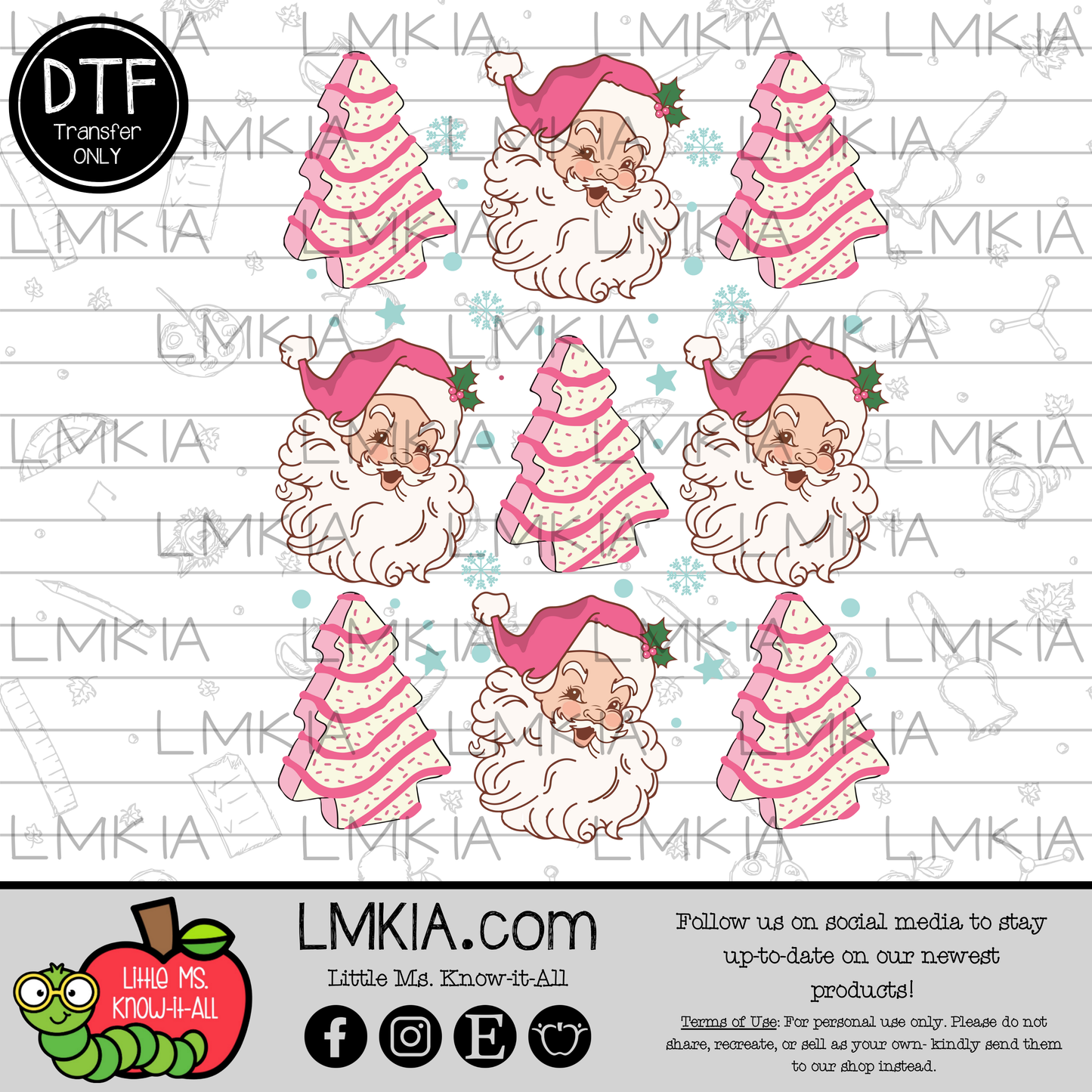 Coquette Santa Tree Cakes DTF Transfer