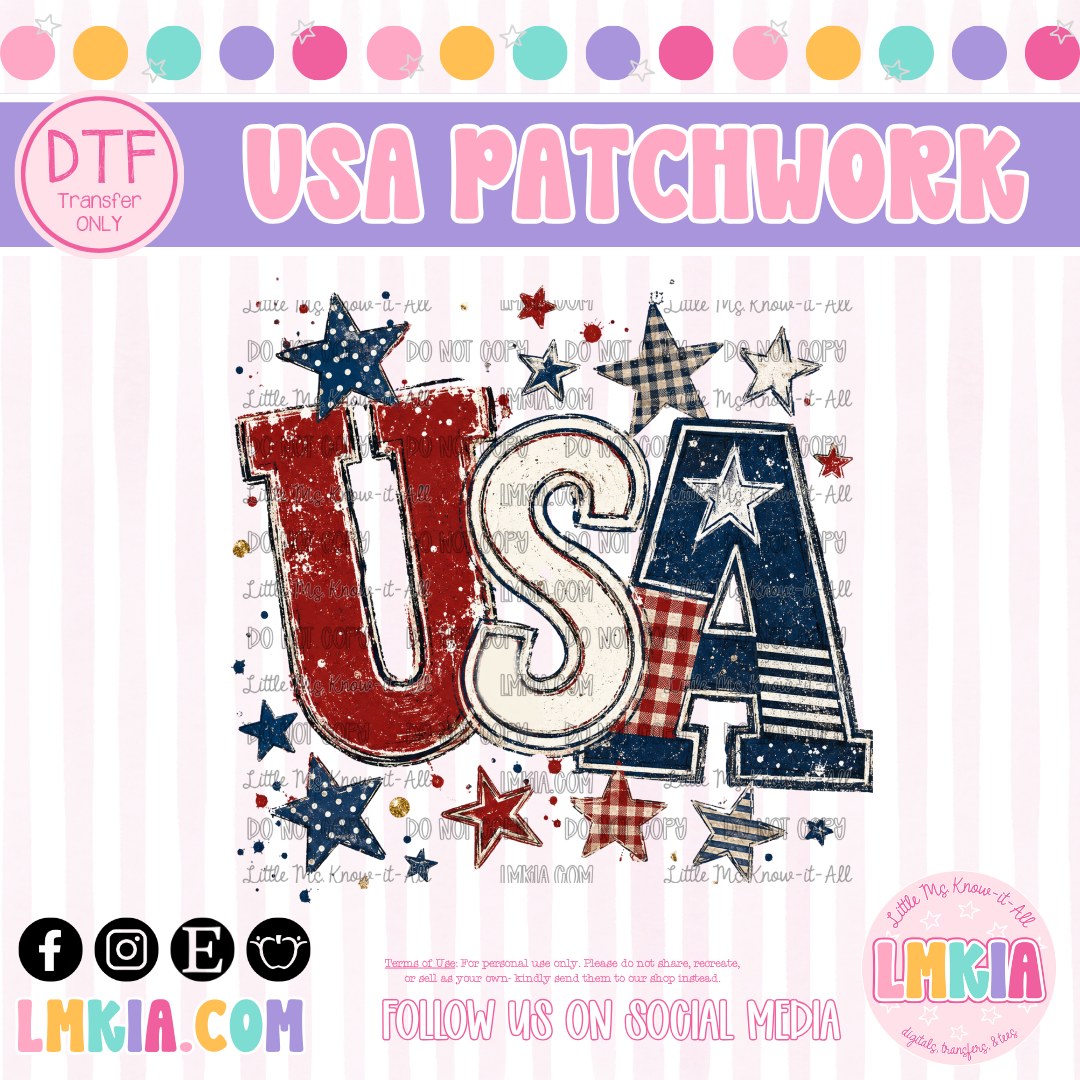 USA Patchwork DTF Transfer