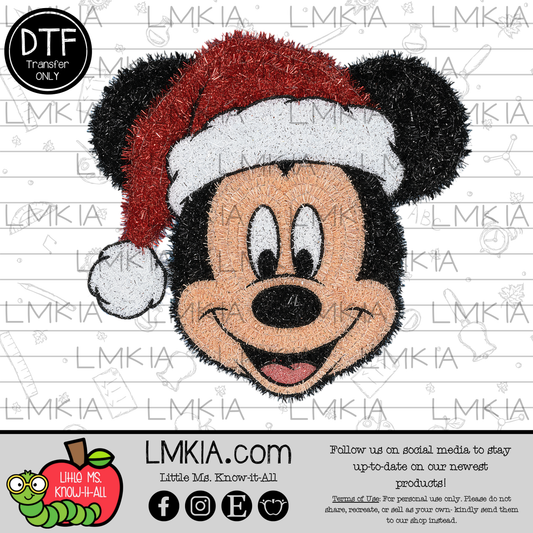Tinsel Mouse Christmas DTF Transfer