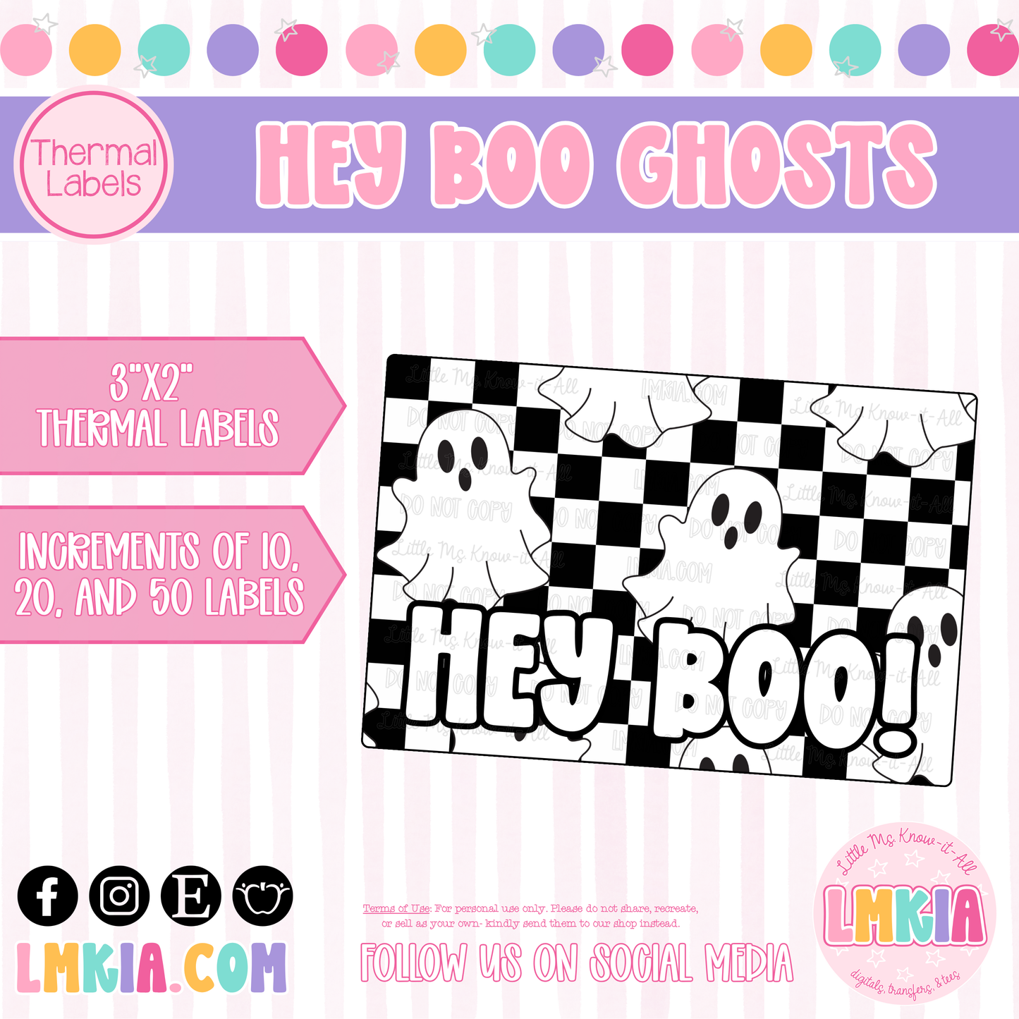 Hey Boo Thermal Labels