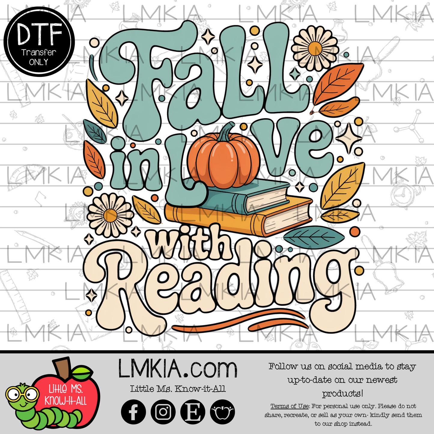Fall In Love With Reading DTF Transfer