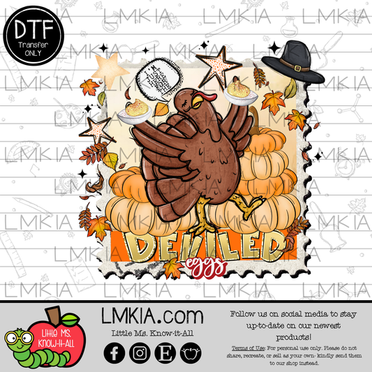 Deviled Eggs Thanksgiving Stamp DTF Transfer