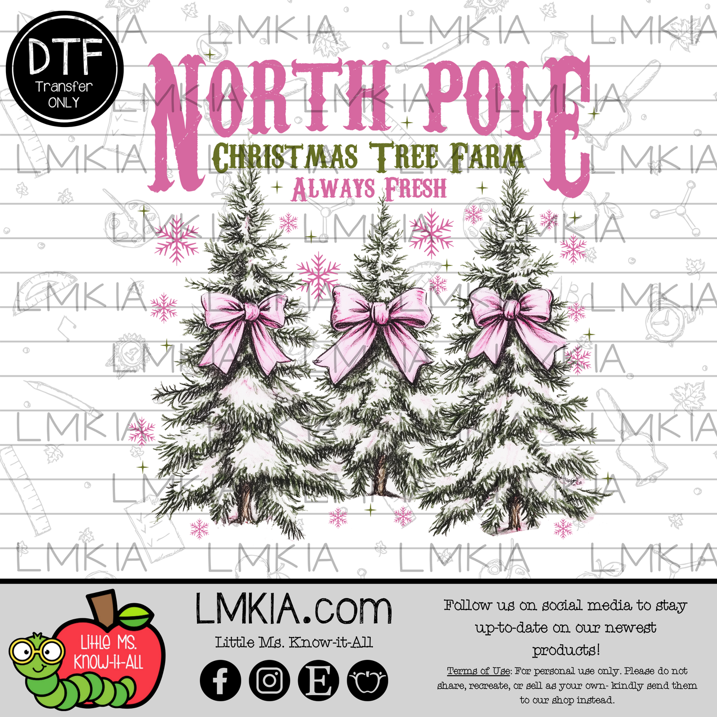 North Pole Christmas Tree Farm DTF Transfer