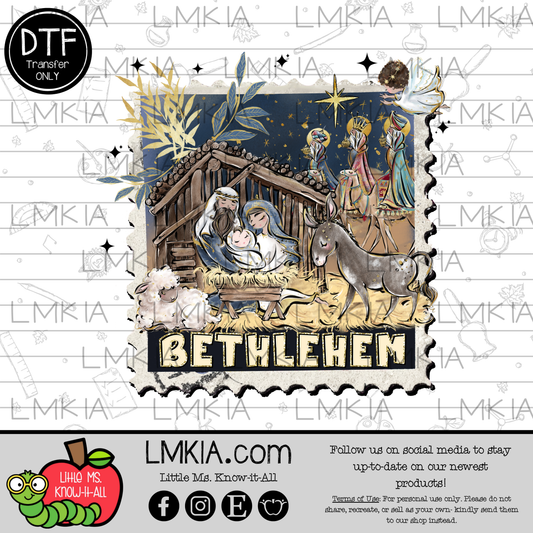 Bethlehem Christmas Stamp DTF Transfer