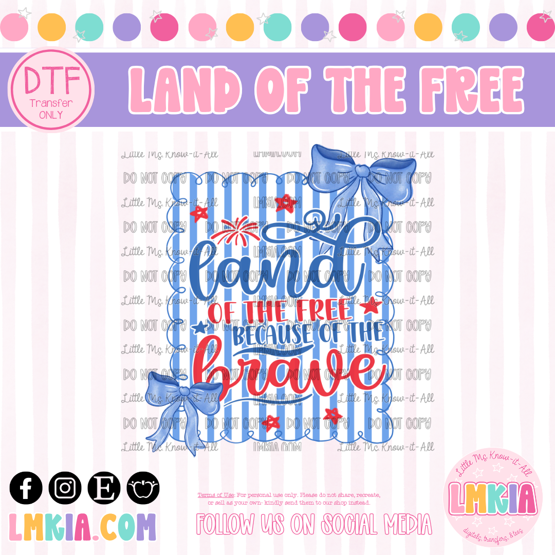 Land of the Free DTF Transfer