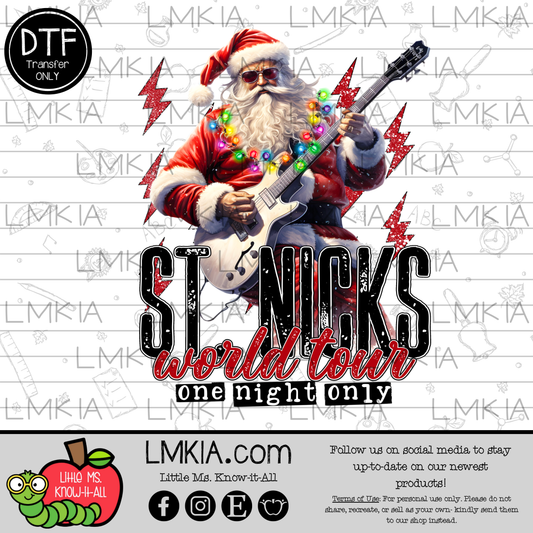 St. Nick's World Tour DTF Transfer