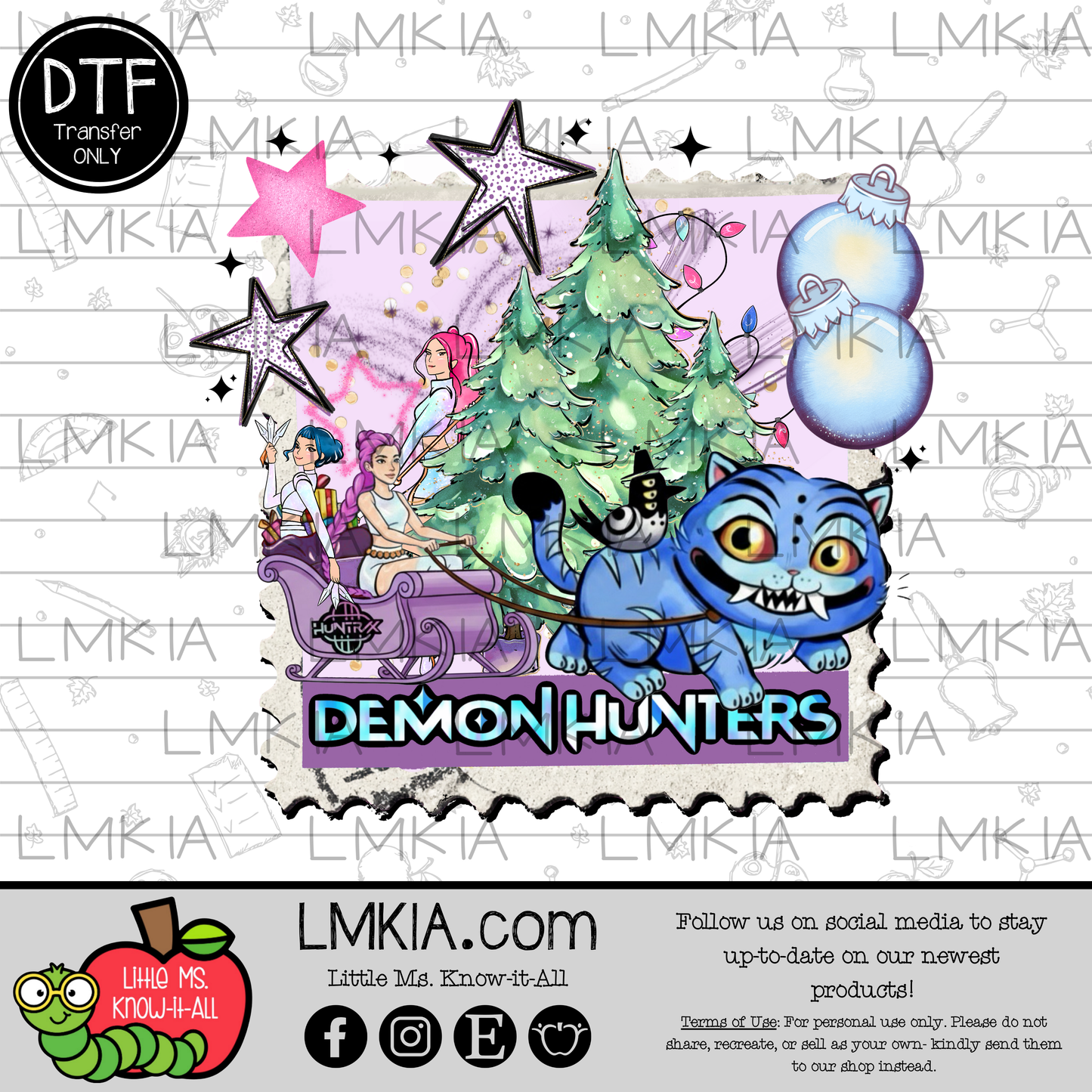 Demon Christmas Stamp DTF Transfer