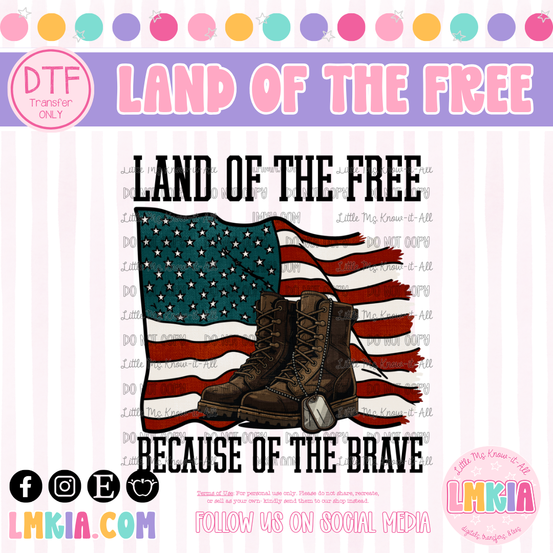 Land of the Free DTF Transfer