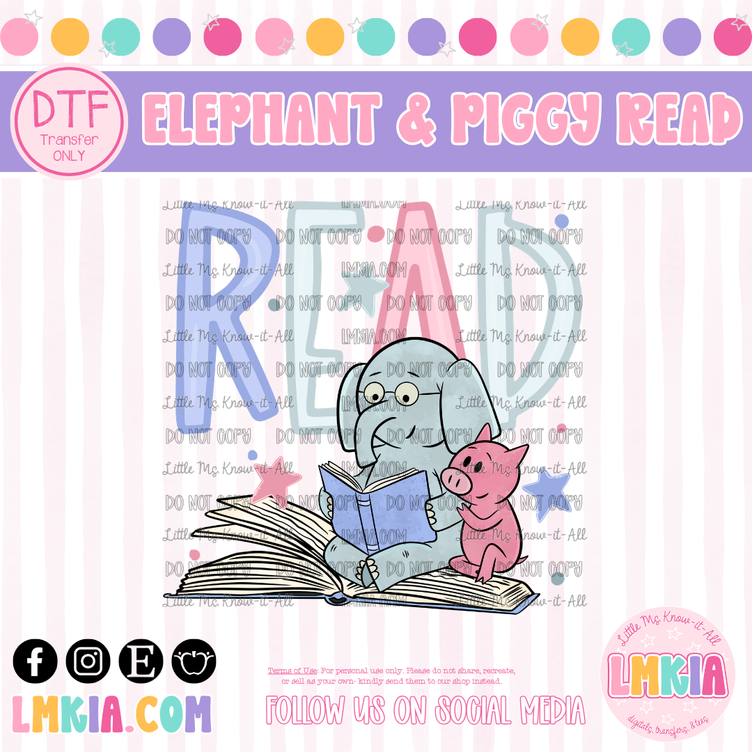Elephant Read DTF Transfer