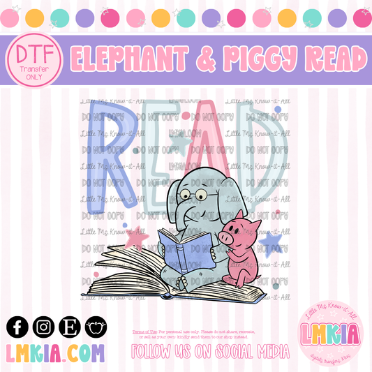 Elephant Read DTF Transfer