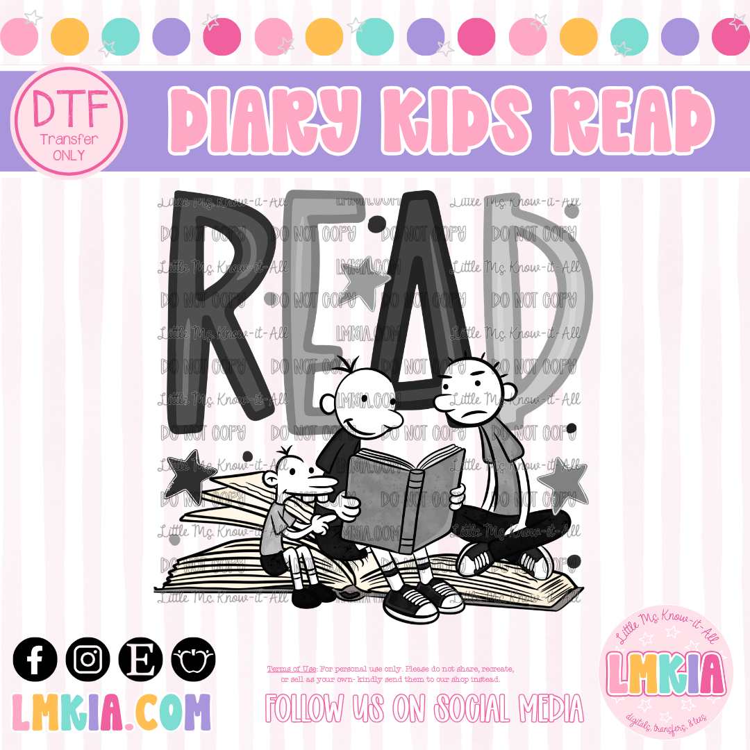 Diary Kids Read DTF Transfer