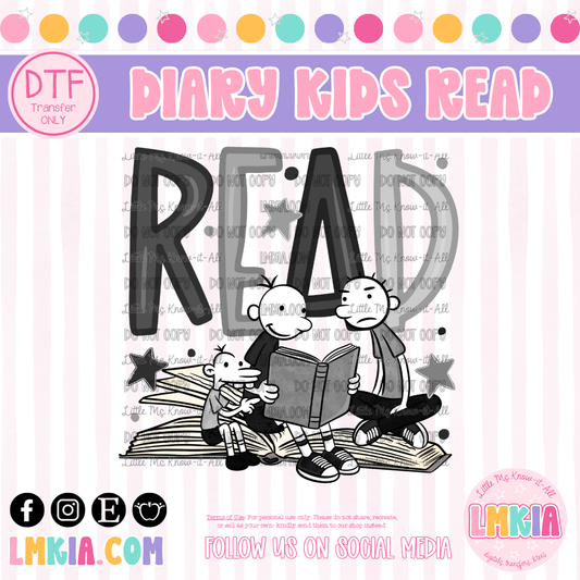 Diary Kids Read DTF Transfer