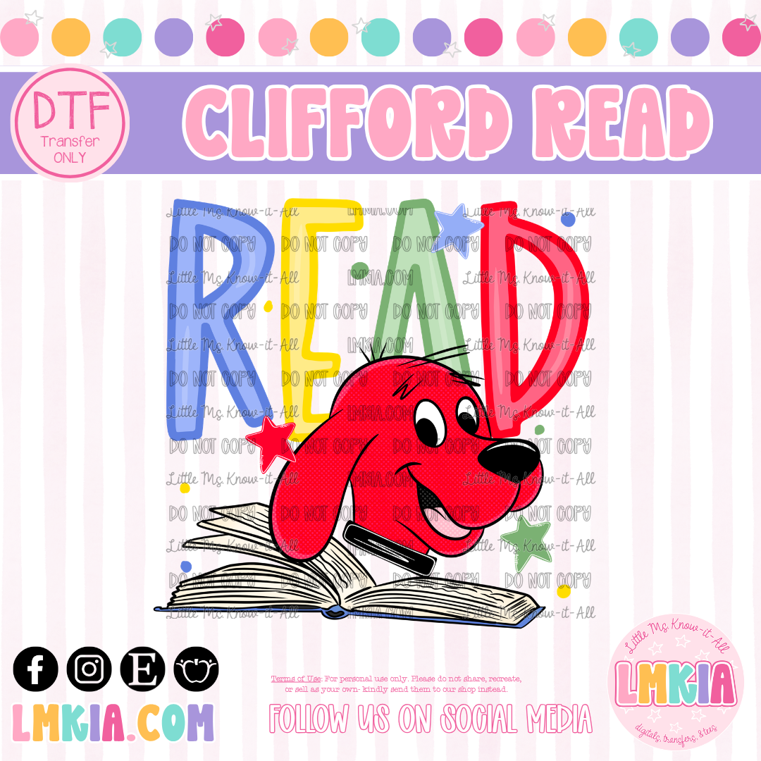 Big Dog Read DTF Transfer
