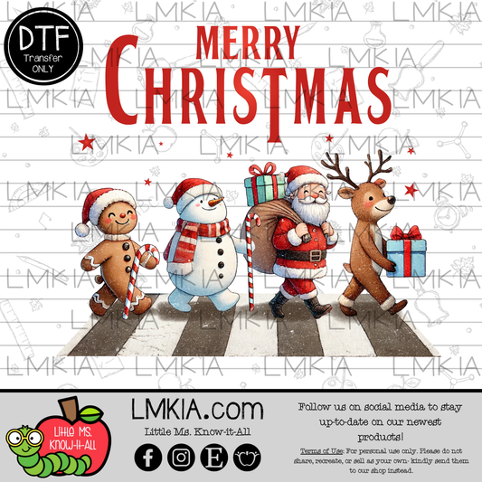Merry Christmas Characters DTF Transfer