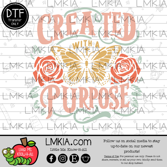 Created With A Purpose DTF Transfer