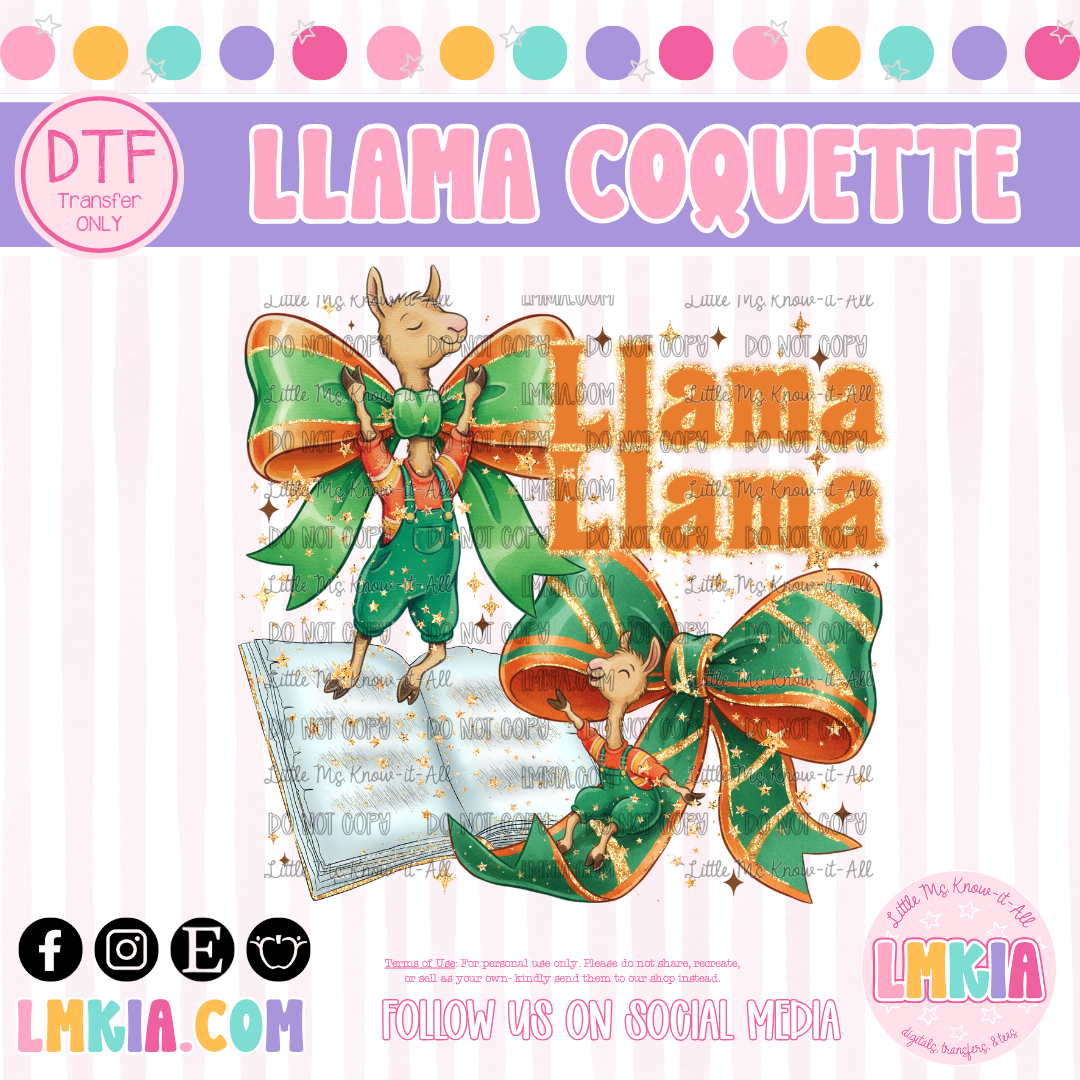 Llama Coquette DTF Transfer