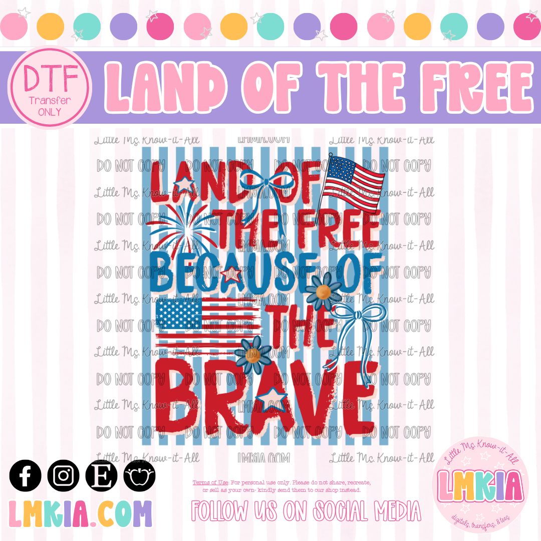 Land of the Free DTF Transfer
