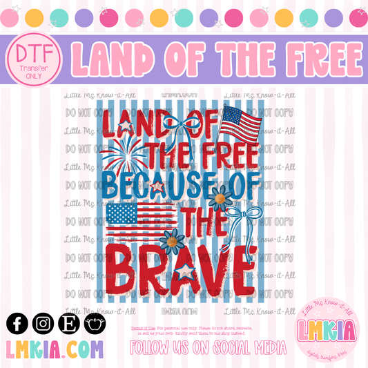 Land of the Free DTF Transfer