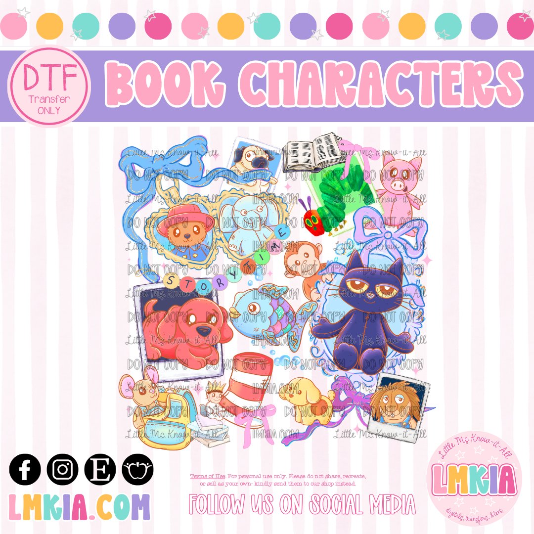 Book Characters Coquette DTF Transfer