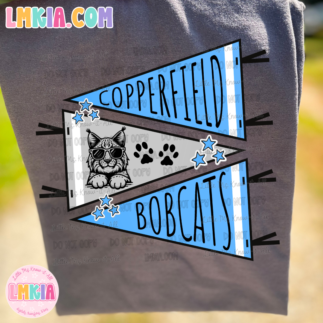 Copperfield Bobcats Varsity Pennants T-Shirt