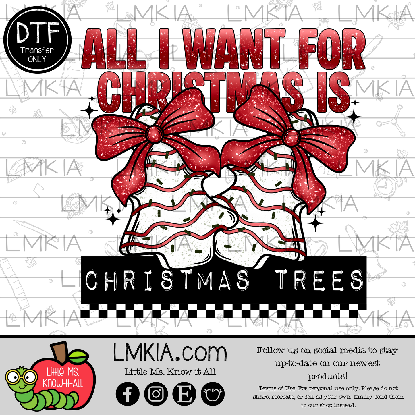 All I Want for Christmas DTF Transfer
