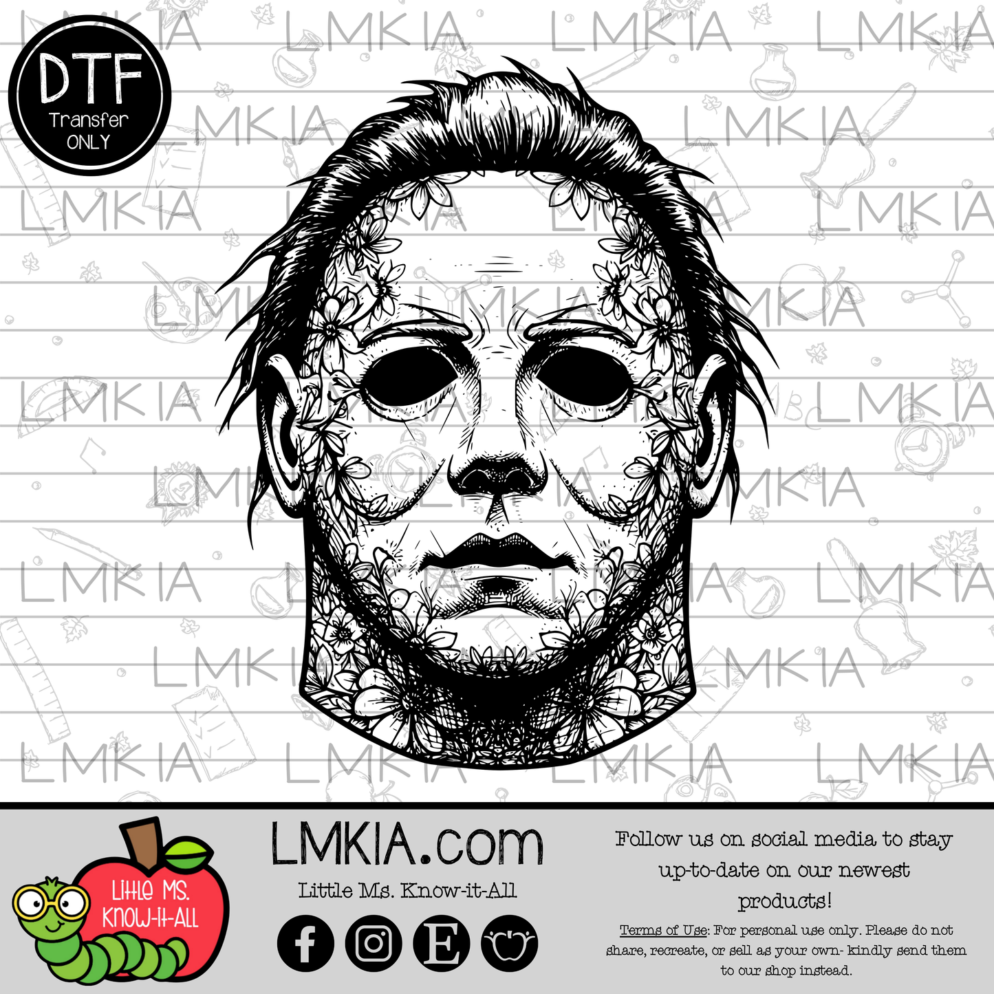 Spooky Floral Michael DTF Transfer