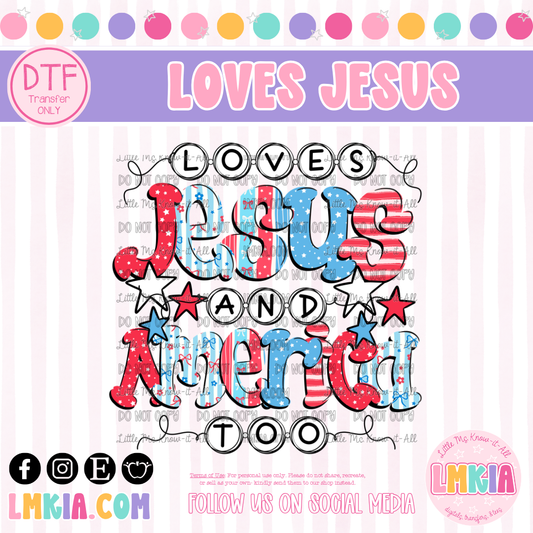 Loves Jesus DTF Transfer