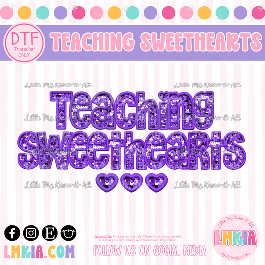 Teaching Sweethearts Faux Sequin DTF Transfer
