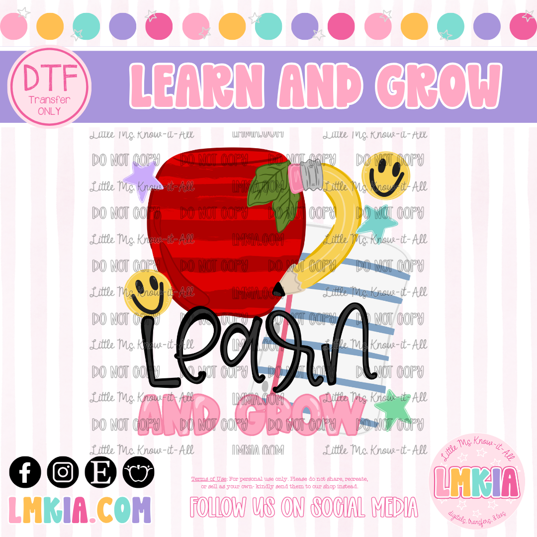 Learn and Grow DTF Transfer