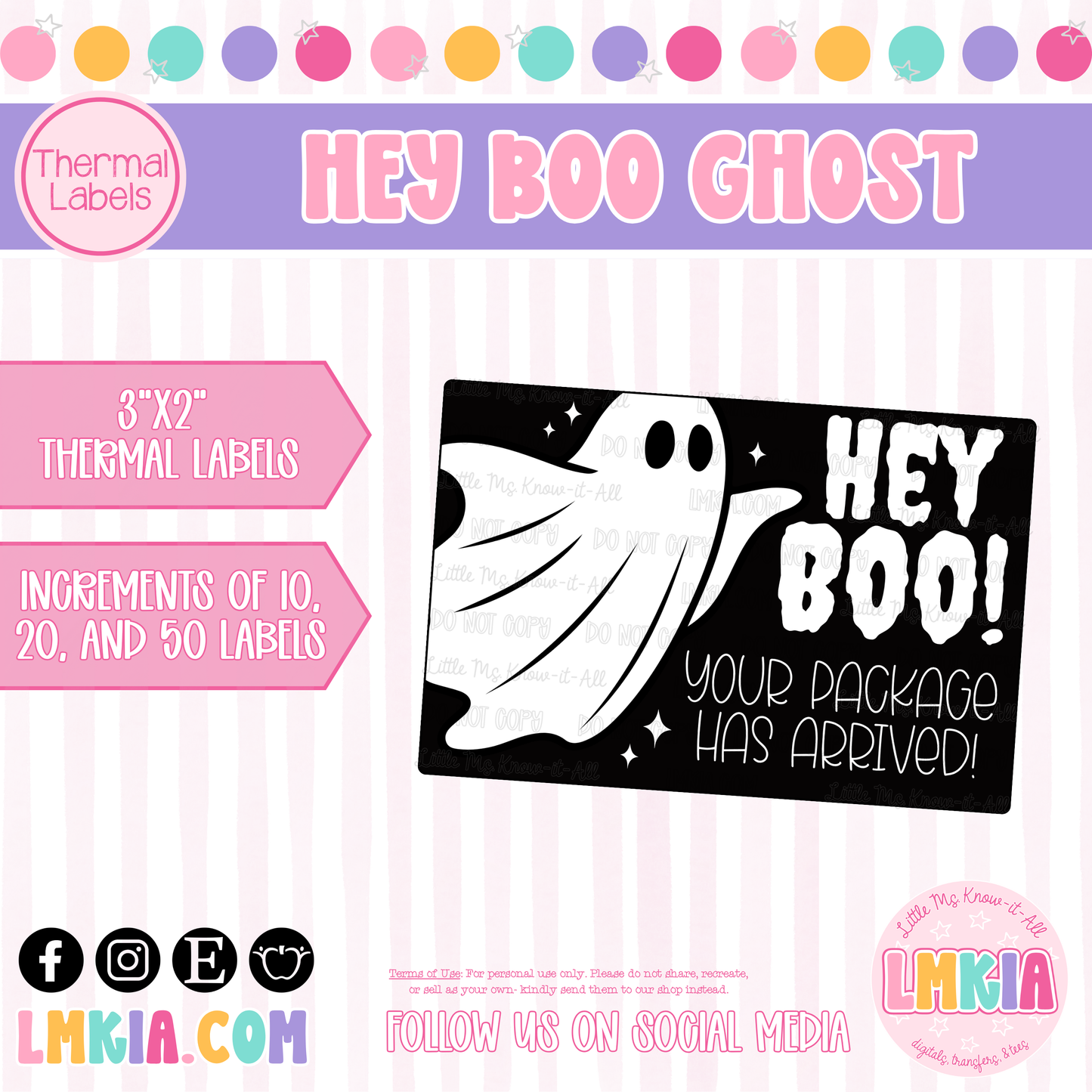 Hey Boo Thermal Labels