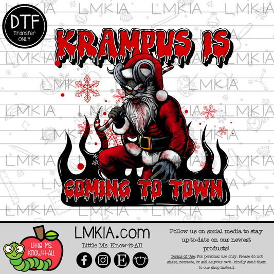 Krampus Is Coming To Town DTF Transfer
