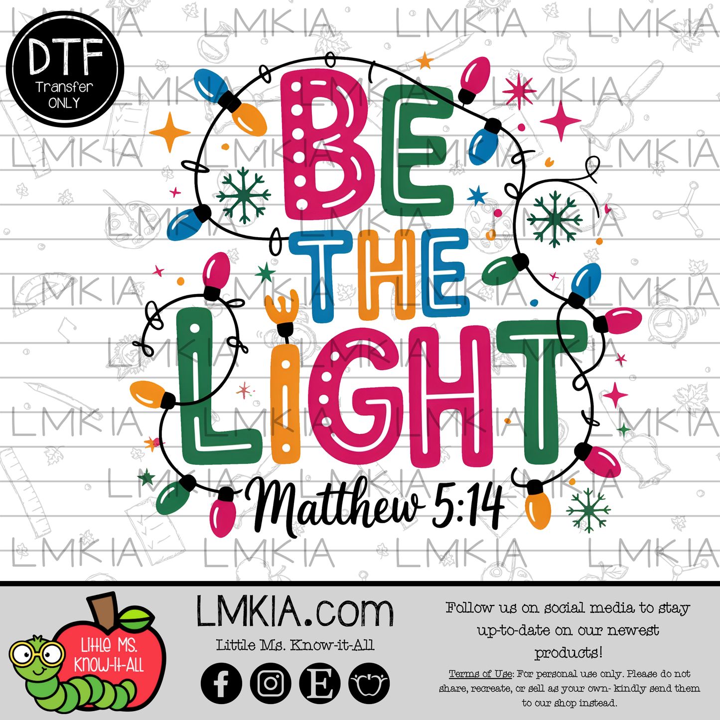 Be the Light DTF Transfer